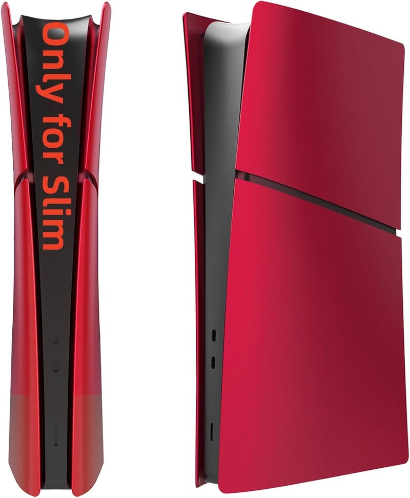 IMOFEE Slim Digital Edition Cover Plates for New PS5 Slim Console, Shell Panels Compatible with New PlayStation 5 Slim Accessories Protective Replacement Faceplate (Volcanic Red) - Image 1